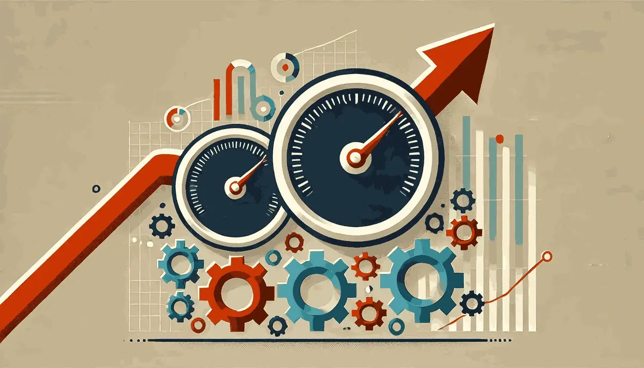 A modern and stylized digital illustration representing website performance optimization