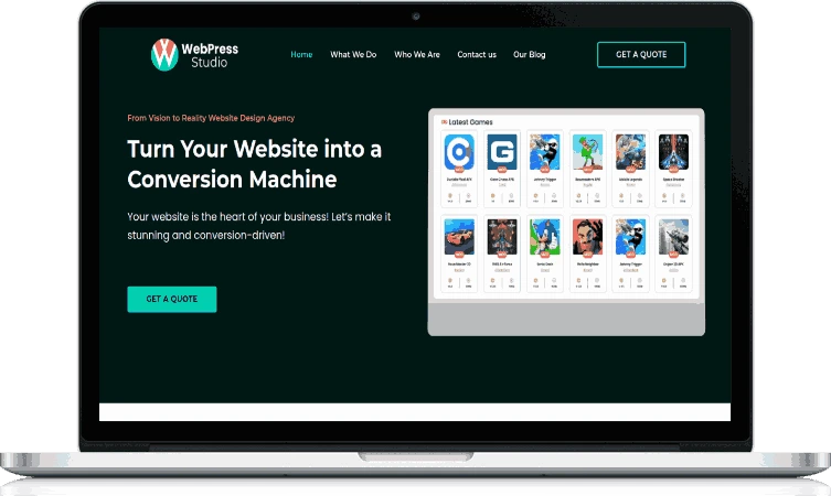 laptop displaying a responsive website